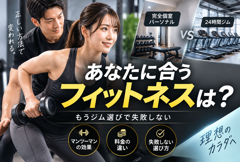 画像866：マンツーマンのフィットネスで失敗しない！個室と24時間ジムの違いと選び方をプロが解説